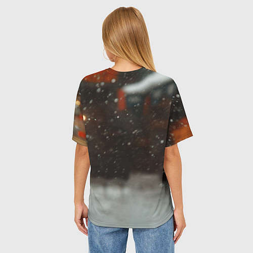 Женская футболка оверсайз Лиса с подарком / 3D-принт – фото 4