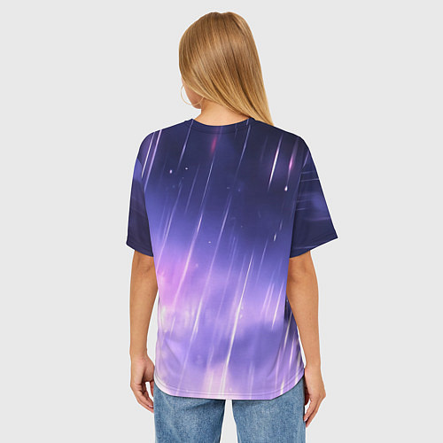 Женская футболка оверсайз Superman - Neon rain / 3D-принт – фото 4