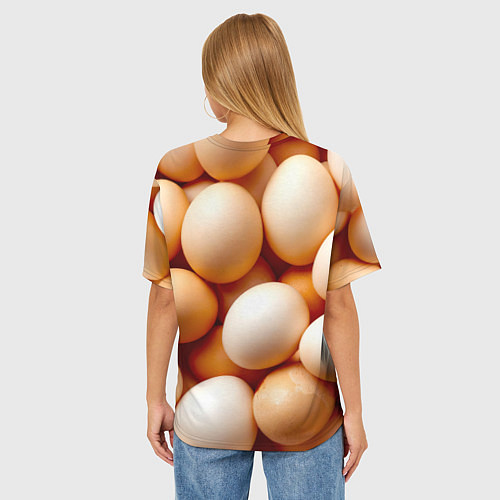 Женская футболка оверсайз Яйца / 3D-принт – фото 4