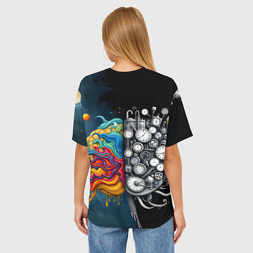 Женская футболка оверсайз Креативный мозг / 3D-принт – фото 4