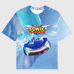 Футболка оверсайз женская Team Sonic racing - speed, цвет: 3D-принт