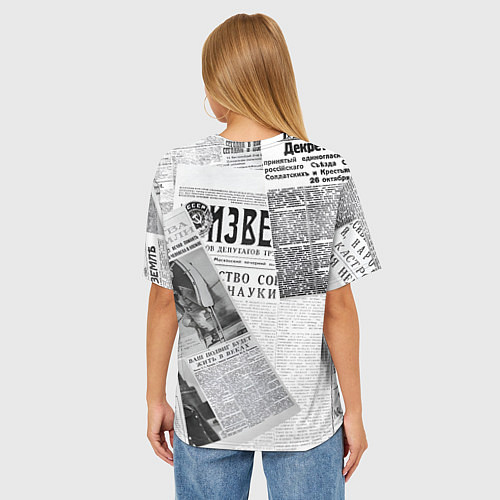 Женская футболка оверсайз Izvestiya / 3D-принт – фото 4