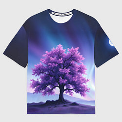 Футболка оверсайз женская Фиолетовое дерево, цвет: 3D-принт