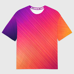 Футболка оверсайз женская Градиент в косую полоску, цвет: 3D-принт