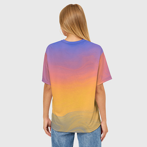 Женская футболка оверсайз Яркий градиент / 3D-принт – фото 4