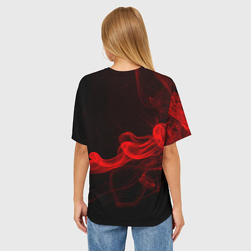 Женская футболка оверсайз Arctic Monkeys - красный дым / 3D-принт – фото 4