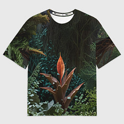 Футболка оверсайз женская Объемные растения, цвет: 3D-принт