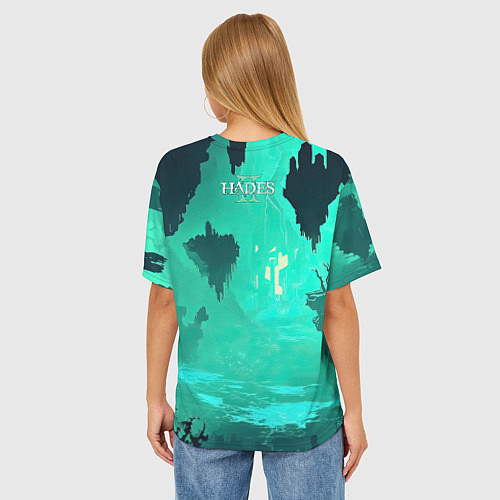 Женская футболка оверсайз Мелиноя в подземелье - Hades 2 / 3D-принт – фото 4