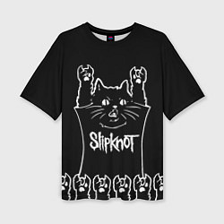 Футболка оверсайз женская Slipknot: cat rock, цвет: 3D-принт