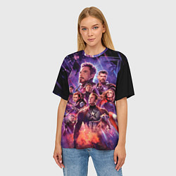 Футболка оверсайз женская Герои из Мстители финал, цвет: 3D-принт — фото 2