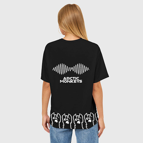 Женская футболка оверсайз Arctic Monkeys: cat rock / 3D-принт – фото 4