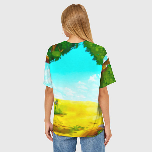 Женская футболка оверсайз Гиппопотамчик / 3D-принт – фото 4