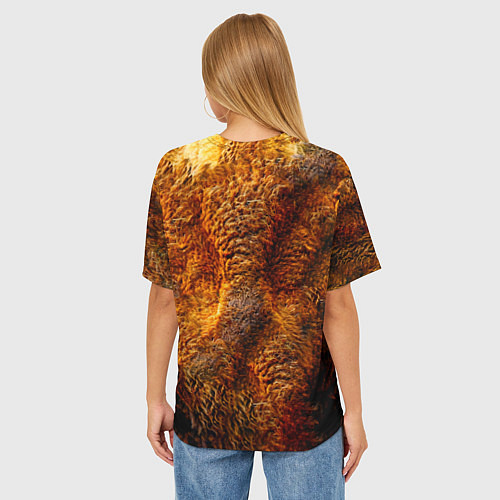 Женская футболка оверсайз Голова бизона / 3D-принт – фото 4