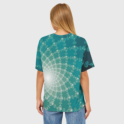 Женская футболка оверсайз Фрактальная абстракция / 3D-принт – фото 4