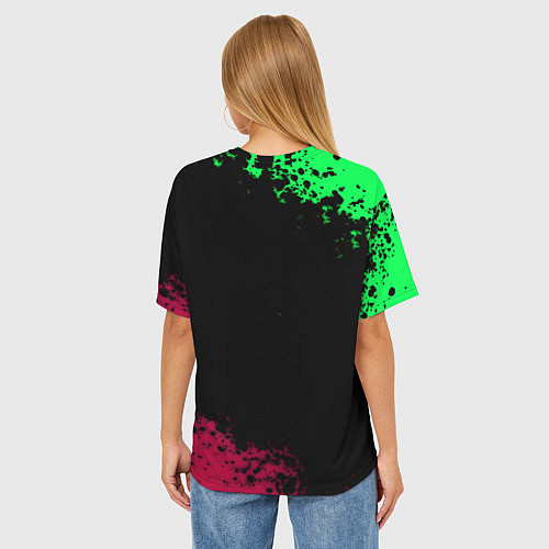 Женская футболка оверсайз Вартандер брызги красок / 3D-принт – фото 4