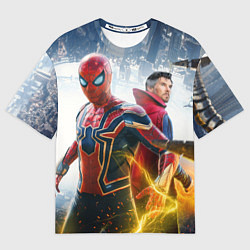 Футболка оверсайз женская Стивен Стрэндж и Человек паук нет пути домой, цвет: 3D-принт