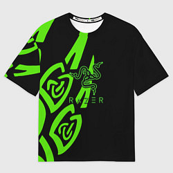 Футболка оверсайз женская Razer лого лес, цвет: 3D-принт