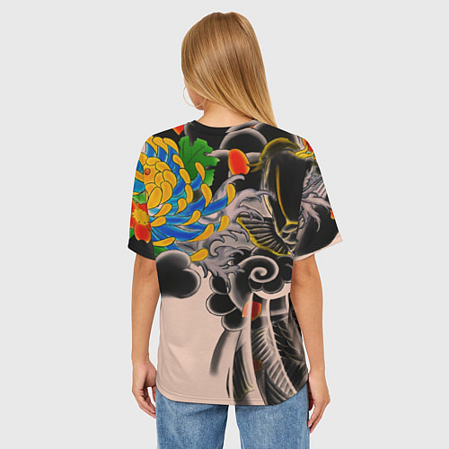 Женская футболка оверсайз Tekken tatoo japan / 3D-принт – фото 4