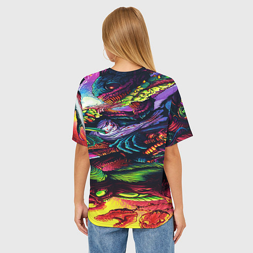 Женская футболка оверсайз Tekken hyper monster steel / 3D-принт – фото 4