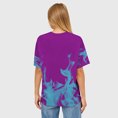 Женская футболка оверсайз Dayz неоновый огонь / 3D-принт – фото 4