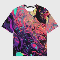 Футболка оверсайз женская Интерференционные цвета, цвет: 3D-принт