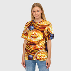 Футболка оверсайз женская Блинчики, цвет: 3D-принт — фото 2