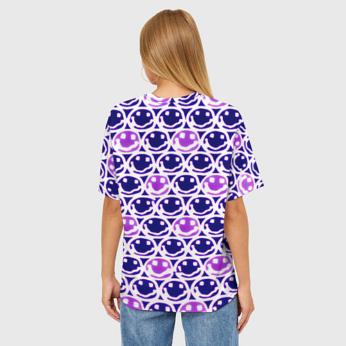 Женская футболка оверсайз Nirvana neon smile / 3D-принт – фото 4