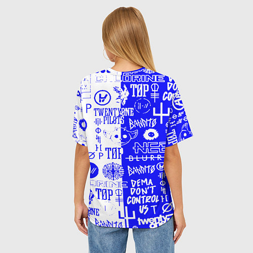 Женская футболка оверсайз Twenty one pilots лого / 3D-принт – фото 4