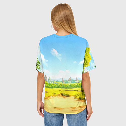 Женская футболка оверсайз Ослик / 3D-принт – фото 4