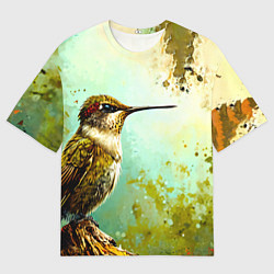 Футболка оверсайз женская Колибри птичка, цвет: 3D-принт