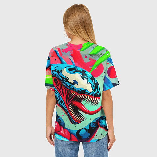 Женская футболка оверсайз Свирепый Веном - граффити / 3D-принт – фото 4