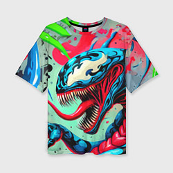Футболка оверсайз женская Свирепый Веном - граффити, цвет: 3D-принт