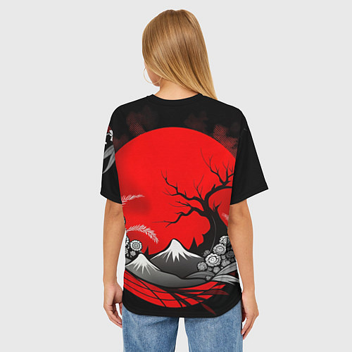 Женская футболка оверсайз Природа Японии - абстракция / 3D-принт – фото 4