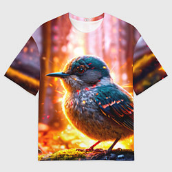 Футболка оверсайз женская Кукушка в искрах, цвет: 3D-принт