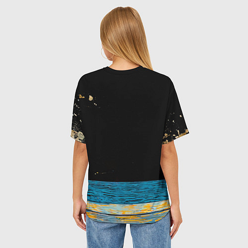 Женская футболка оверсайз Чайка на море ночью / 3D-принт – фото 4