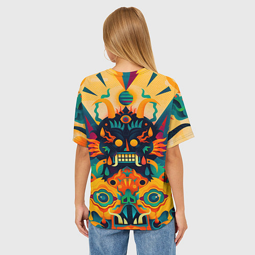 Женская футболка оверсайз Китайский монстр / 3D-принт – фото 4