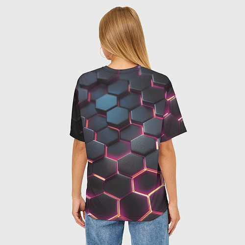 Женская футболка оверсайз Киберсоты / 3D-принт – фото 4
