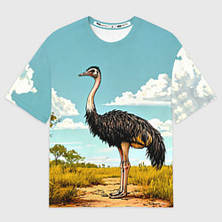 Футболка оверсайз женская Страус в природе, цвет: 3D-принт