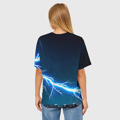 Женская футболка оверсайз Орел и молния / 3D-принт – фото 4