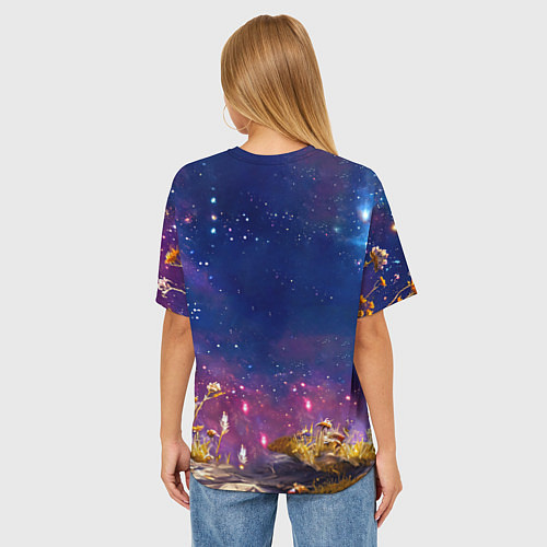 Женская футболка оверсайз Морская свинка в космосе / 3D-принт – фото 4