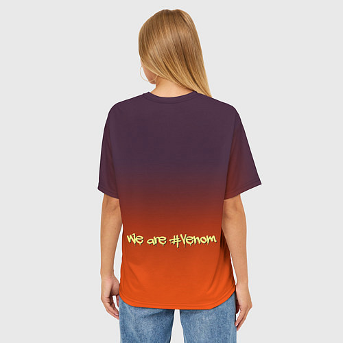 Женская футболка оверсайз Two Donalds and Venom - meme / 3D-принт – фото 4