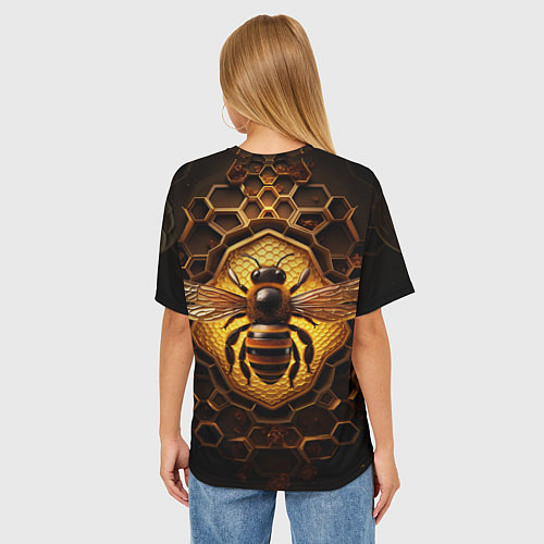Женская футболка оверсайз Золотая пчела / 3D-принт – фото 4