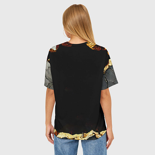 Женская футболка оверсайз Сурикат на черном / 3D-принт – фото 4