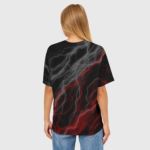 Женская футболка оверсайз The witcher - геральт- молнии / 3D-принт – фото 4