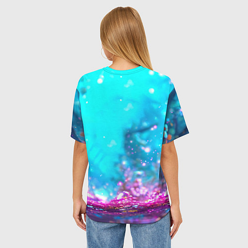 Женская футболка оверсайз Белый буйвол / 3D-принт – фото 4