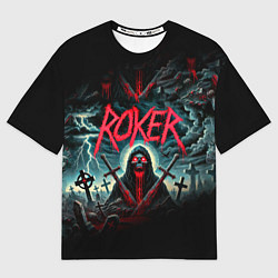 Футболка оверсайз женская Roker - blood in the ground, цвет: 3D-принт