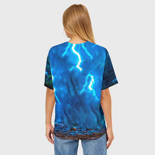 Женская футболка оверсайз Кенгуру в разрядах молнии / 3D-принт – фото 4