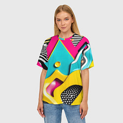 Футболка оверсайз женская Праздничная абстракция, цвет: 3D-принт — фото 2