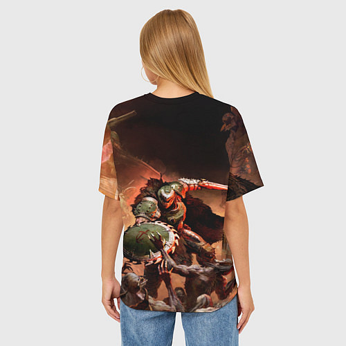 Женская футболка оверсайз Doom slayer Doom the dark ages / 3D-принт – фото 4