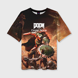 Женская футболка оверсайз Doom slayer Doom the dark ages